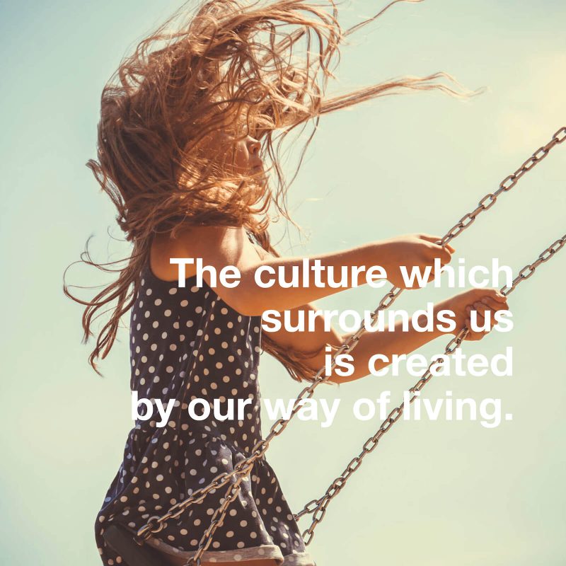 The culture which surrounds us is created by our way of living.